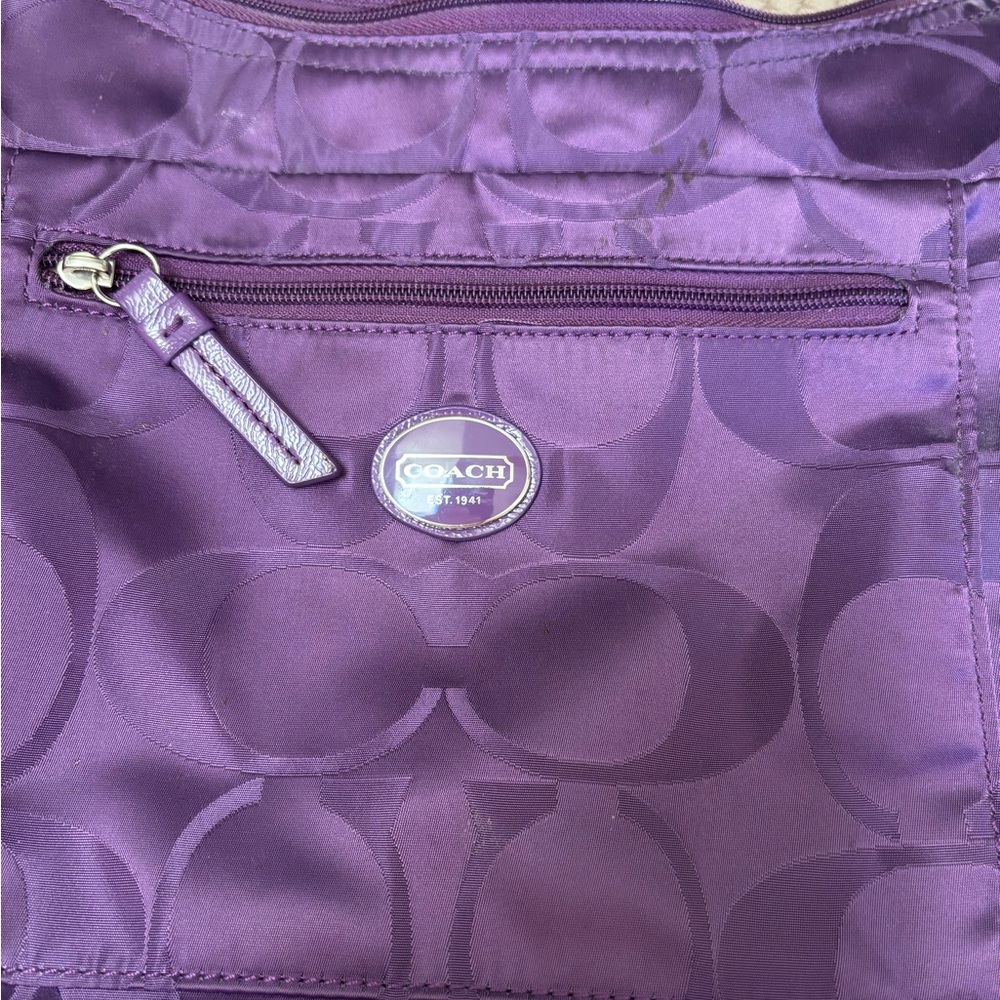COACH Getaway Nylon Shoulder Bag Rich purple - Picture 4 of 14